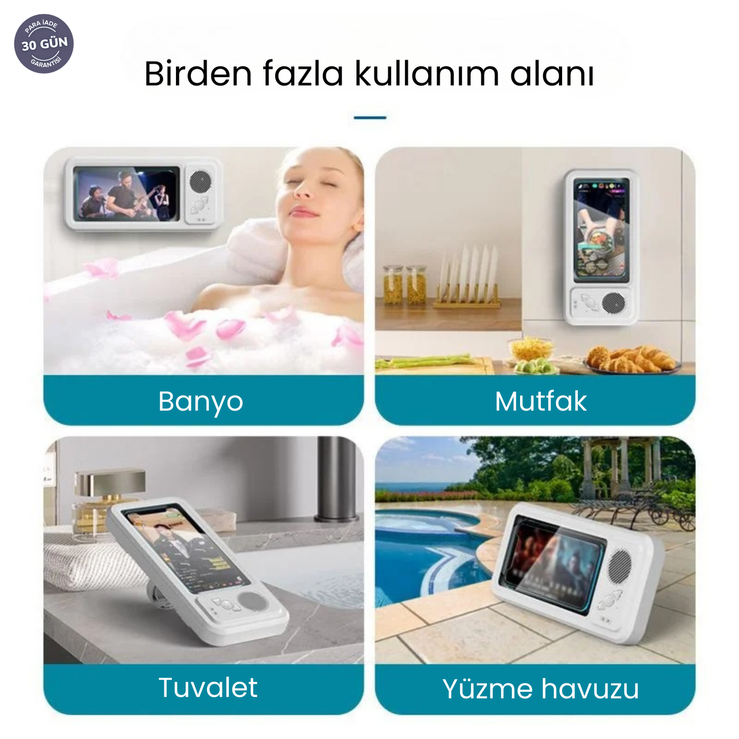Dusiva® Hoparlörlü Su Geçirmez Telefon Kabini
