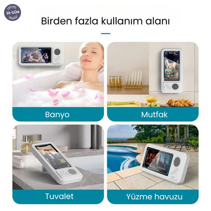 Dusiva® Hoparlörlü Su Geçirmez Telefon Kabini